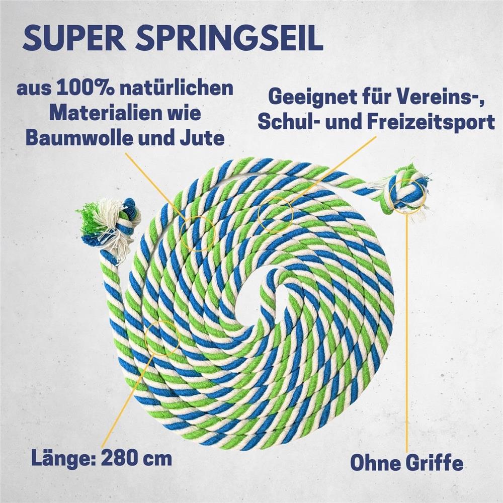 Best Sporting Springseil Multicolor 280 cm Baumwolle Jute ohne Griffe