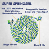 Best Sporting Springseil Multicolor 280 cm Baumwolle Jute ohne Griffe