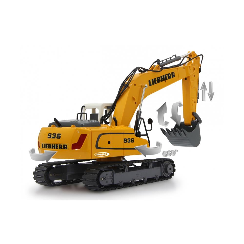 Jamara Bagger Liebherr R936, 1:20, 2,4GHz, Destruction-Set, ferngesteuertes Baufahrzeug