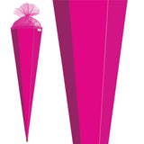 Roth Schultüte-Rohling/Basteltüte, pink, 85cm, eckig, Rot(h)-Spitze, mit Tüllverschluss