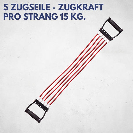 Best Sporting Expander Fitness 15 kg Widerstandsbänder 5 Zugseile rot