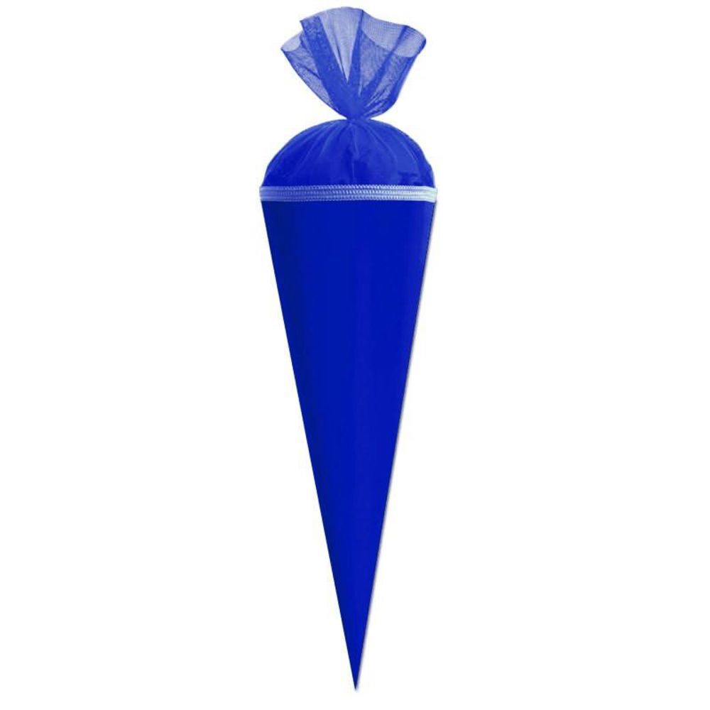Roth Schultüte-Rohling/Basteltüte, blau, 35cm, rund, Tüllverschluss