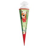 Roth Schultüte Reh, 85cm, eckig, Rot(h)-Spitze, Tüllverschluss