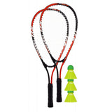 Best Sporting Power Badminton Set, 2 Schläger 3 Bälle Tasche, Orange/Schwarz