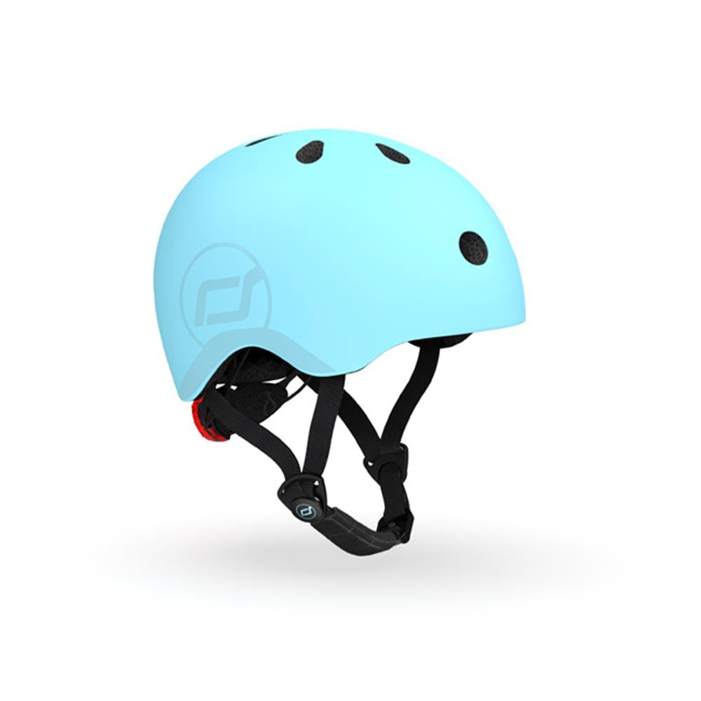 Scoot & Ride Kinderhelm Größe S-M (51-55 cm) blueberry - Schutzhelm mit LED-Licht