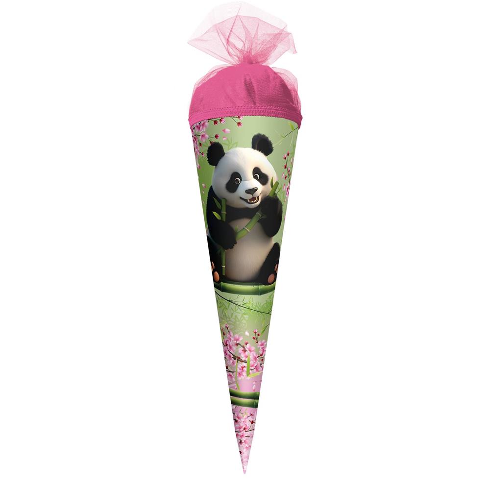 Roth Geschwister Schultüte 50 cm Panda rund Tüllverschluss rosa