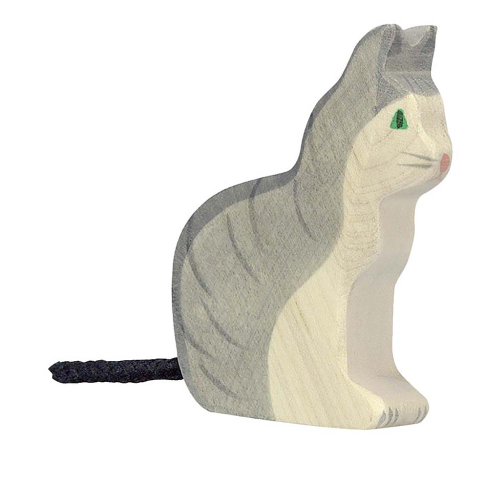 Holztiger Holzfigur - Katze, sitzend, Holzspielzeug, ab 3 Jahren
