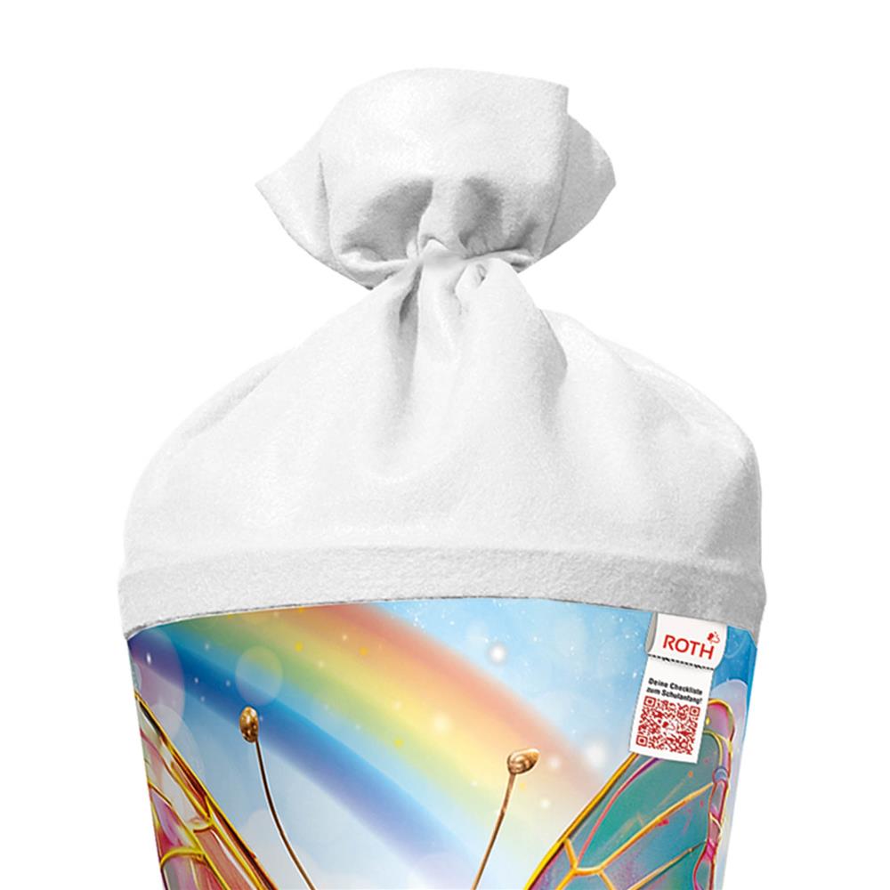Roth Schultüte Rainbow Butterfly, 70cm, rund, Rot(h)-Spitze, Filzverschluss, mit Sound