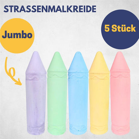 Best Sporting Straßenmalkreide JUMBO 5 Stück wasserlöslich Kinder Erwachsene
