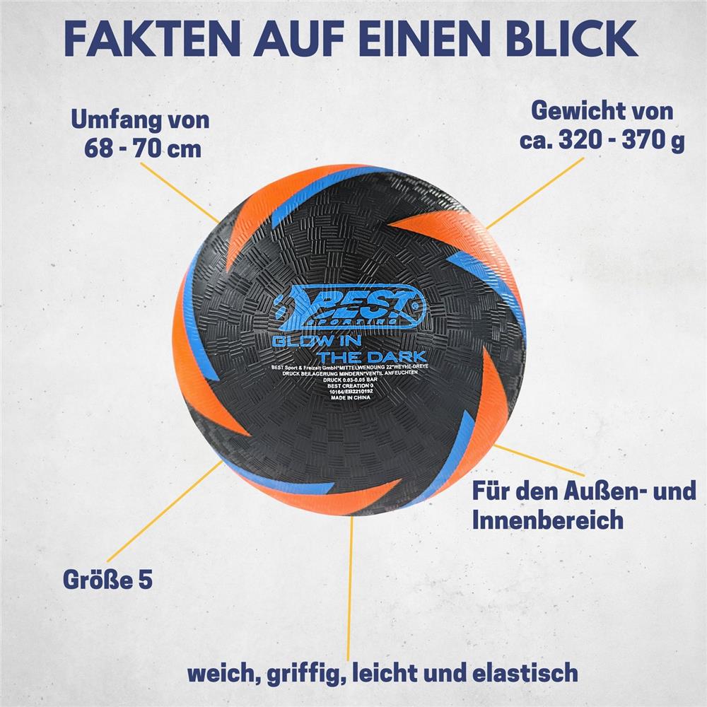 Best Sporting Barfuß Fußball Glow in the Dark Größe 5 orange/blau