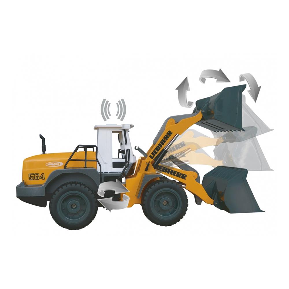 Jamara Radlader Liebherr 564, 1:20, 2,4G, ferngesteuertes Baufahrzeug, mit Licht und Sound