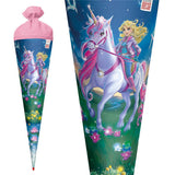 Roth Schultüte Magische Einhornreiterin, 70cm, rund, Rot(h)-Spitze, Filzverschluss