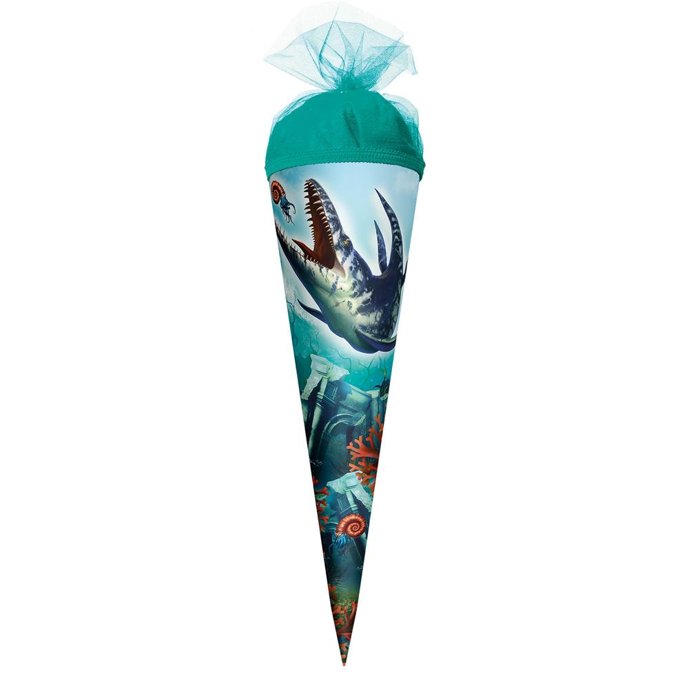 Roth Schultüte Dino Mosasaurus, 50cm, rund, Tüllverschluss