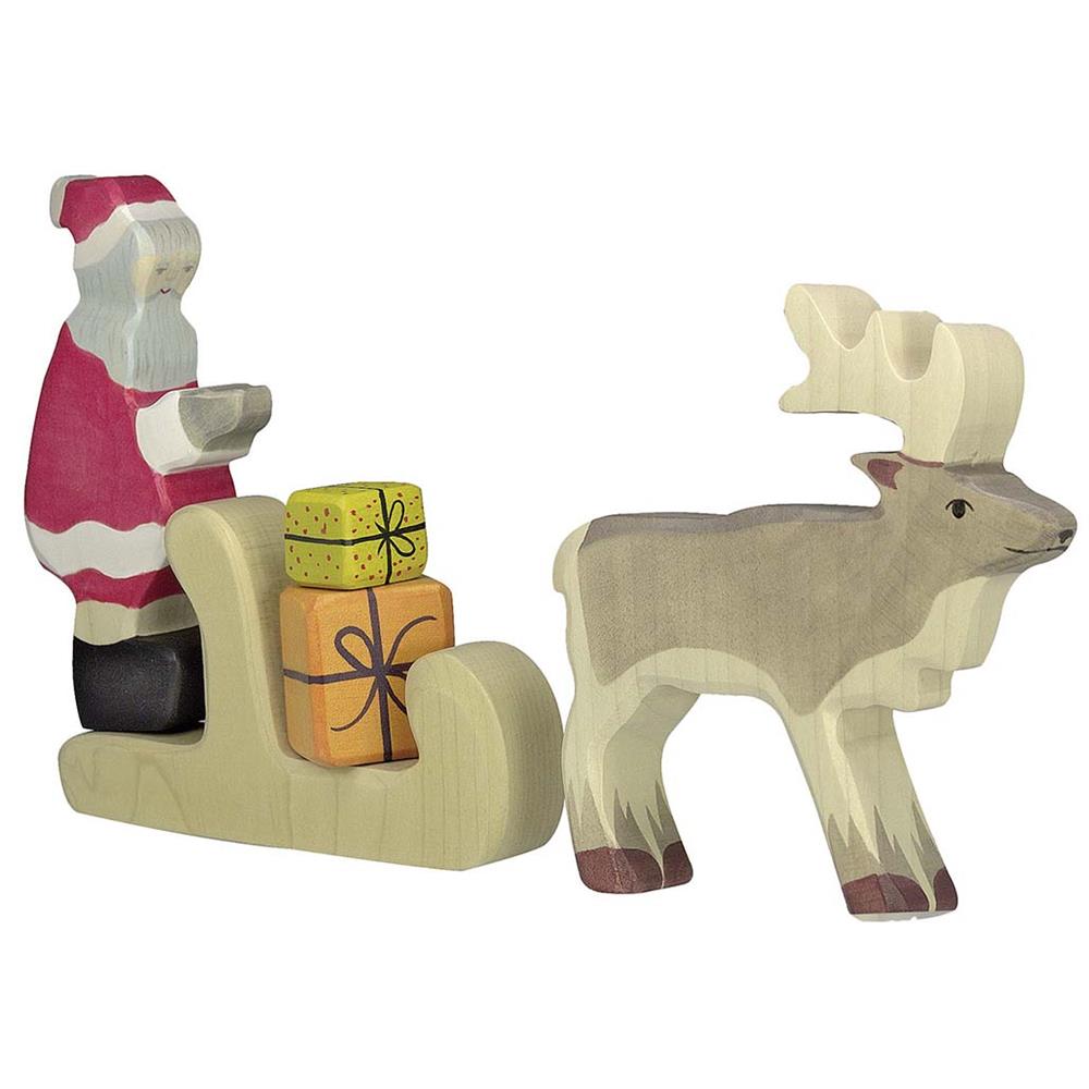 Holztiger Holzfigur - Weihnachtsmann, Holzspielzeug, ab 3 Jahren