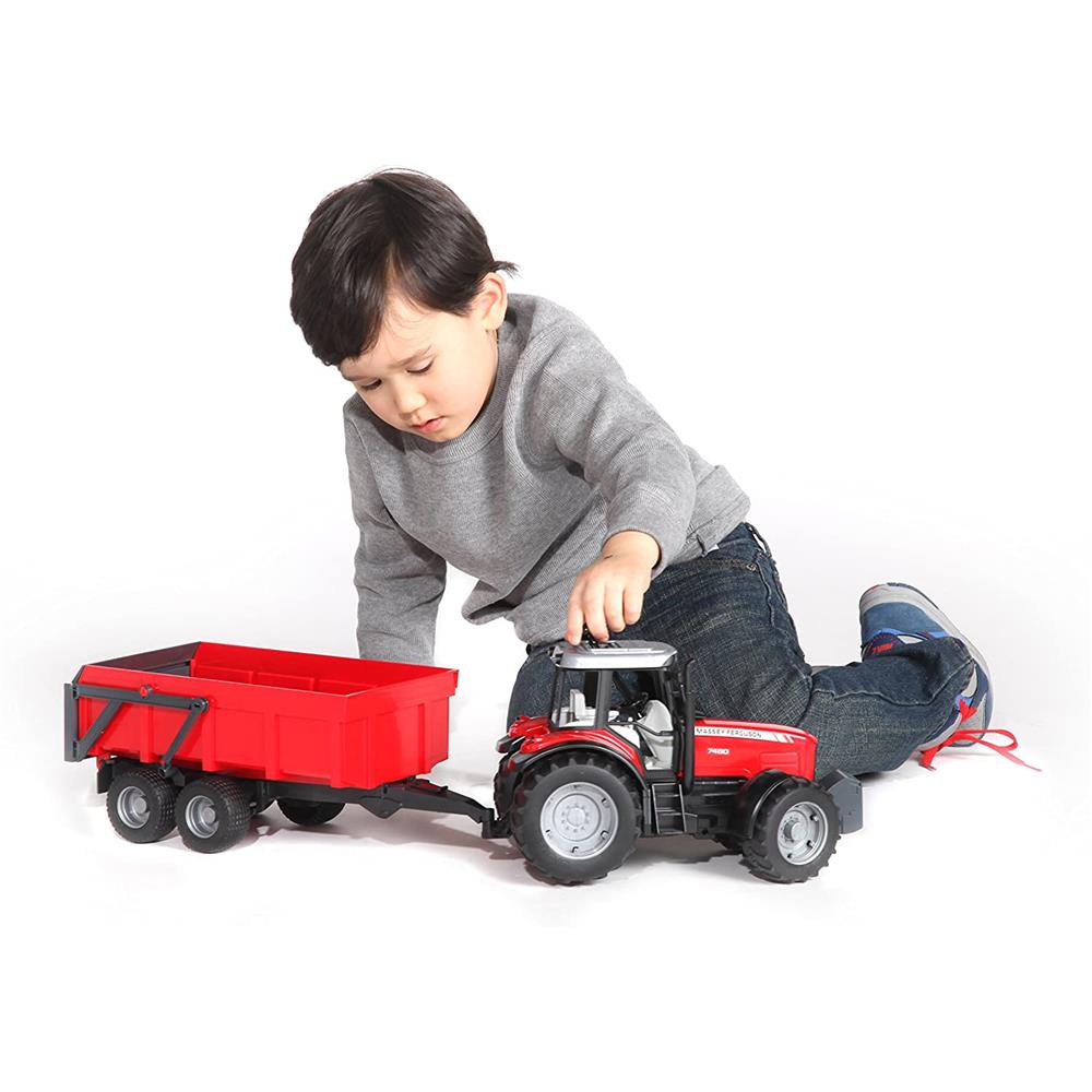 Bruder 02045 - Massey Ferguson 7480 mit Wannenkippanhänger