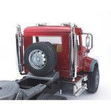 Bruder 02813 - MACK Granite LKW mit Tieflader und JCB 4CX Baggerlader, 1:16