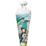 Roth Schultüte Fußballstar, 70cm, rund, Rot(h)-Spitze, Filzverschluss, mit Sound