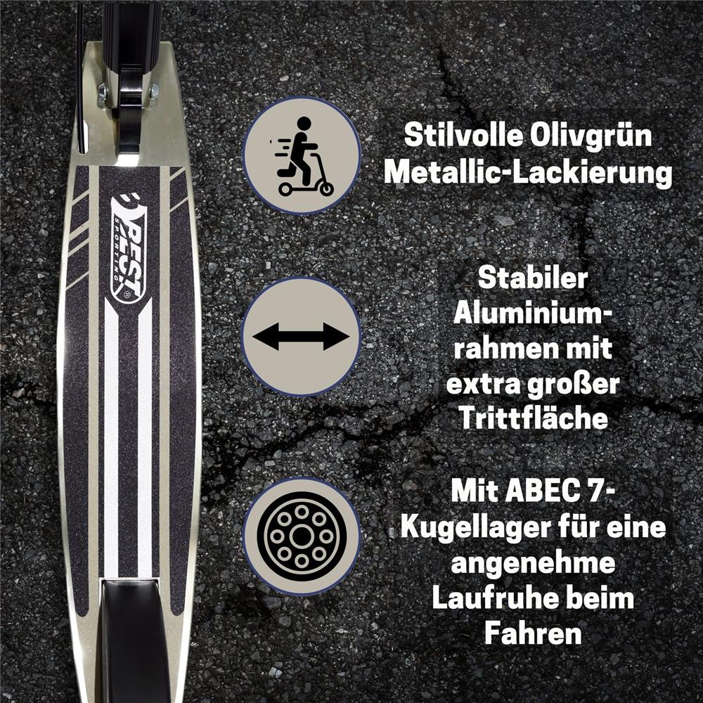 Best Sporting Cityroller 205 mm klappbar, Schwarz-Gold