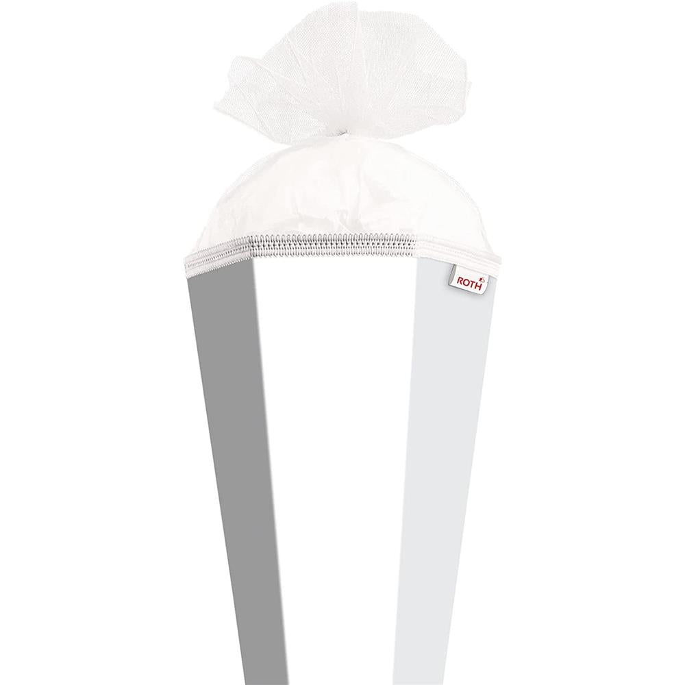 Roth Extra große XXL Schultüte-Rohling/Basteltüte, weiß, 100cm, eckig, Rot(h)-Spitze, Tüllverschluss