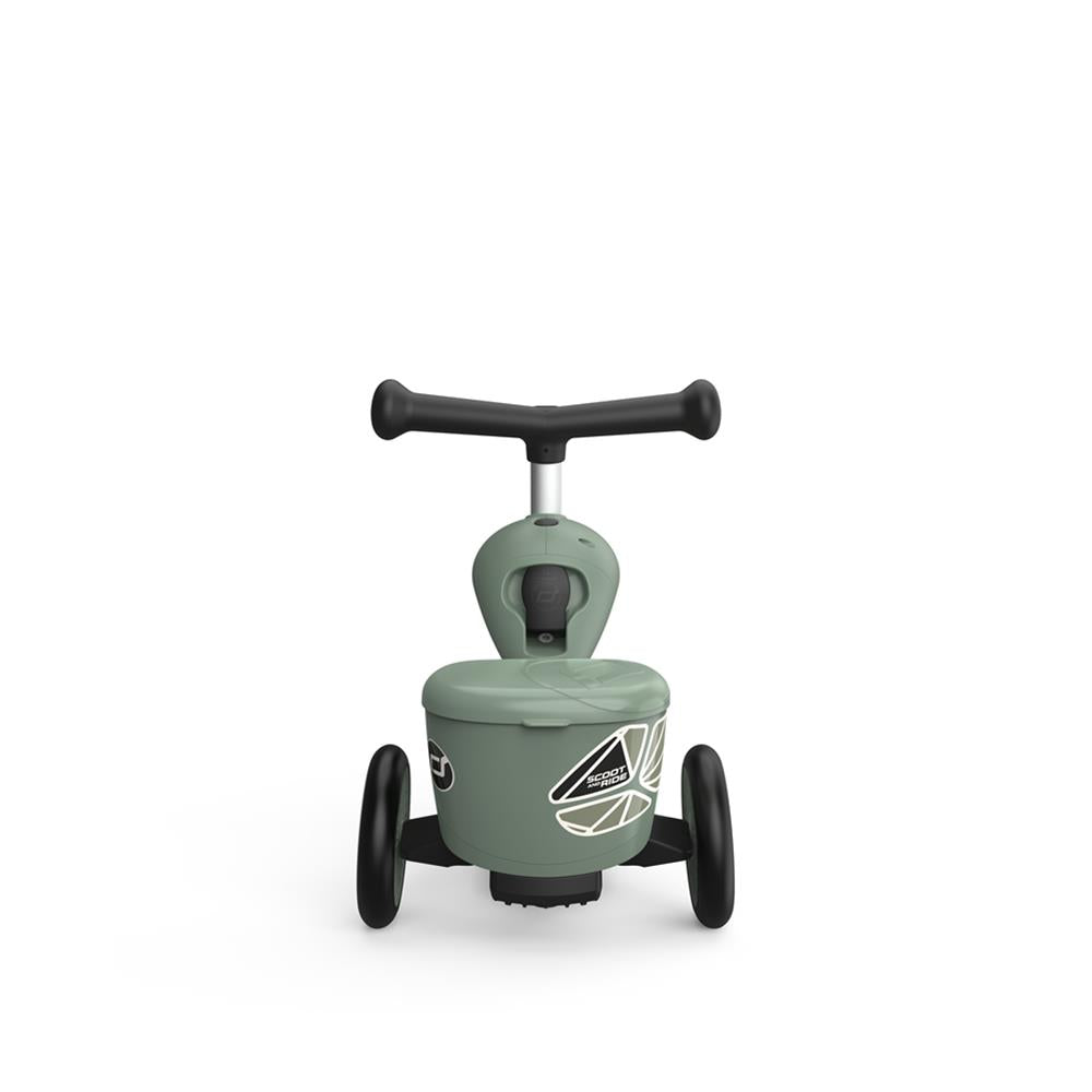 Scoot & Ride Highwaykick 1 Lifestyle, green lines - Kinderroller mit Aufbewahrungsbox