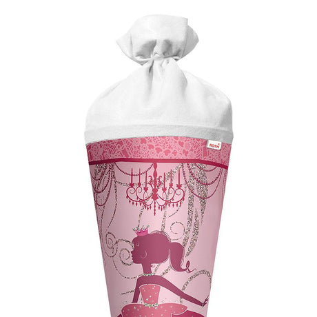 Roth Schultüte Ballerina, 70cm, rund, Rot(h)-Spitze, Filzverschluss, Glitter