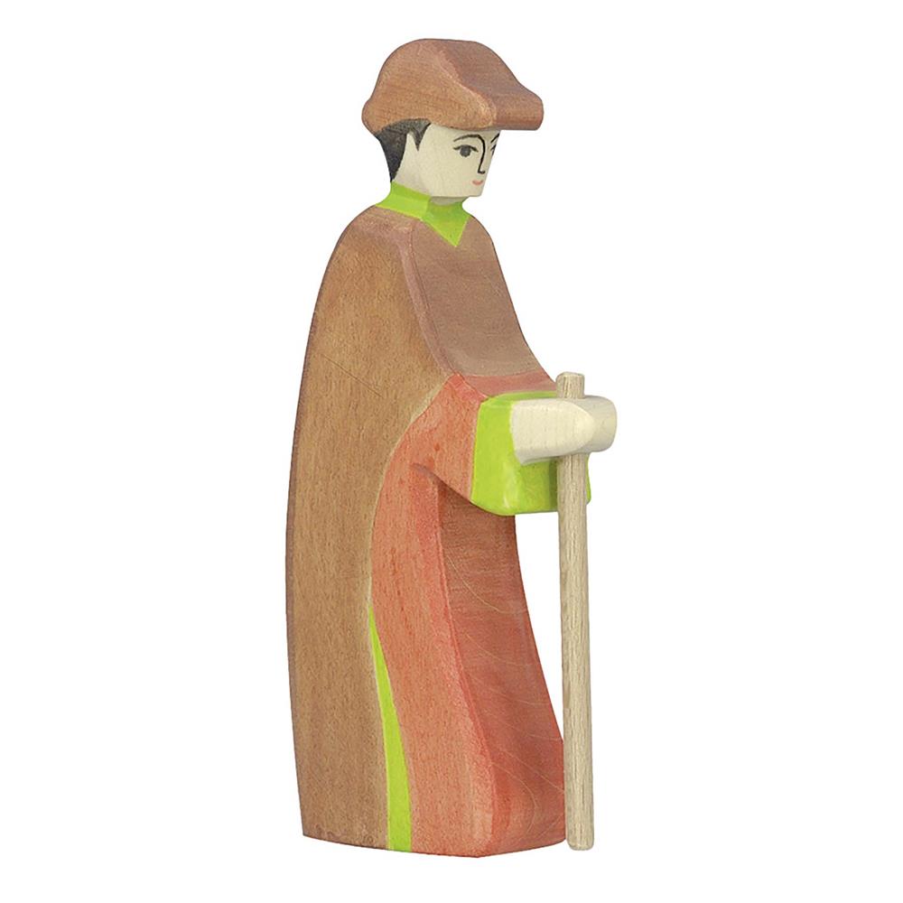 Holztiger Holzfigur - Hirte mit Stab 3, Krippenfigur, Holzspielzeug, ab 3 Jahren