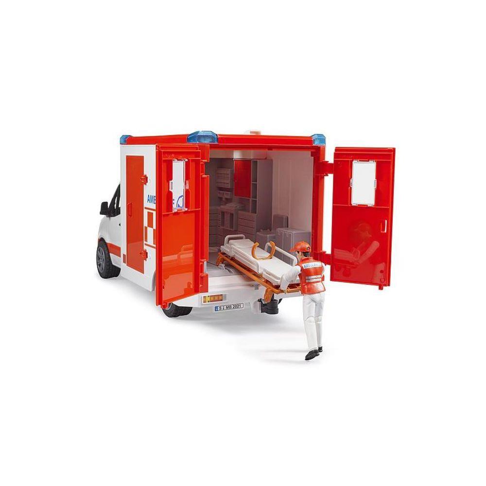 Bruder 02676 - Mercedes Benz Sprinter Ambulanz mit Fahrer, mit Licht & Sound Modul