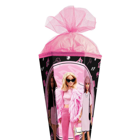Roth Schultüte Barbie, 85cm, eckig, Rot(h)-Spitze, Tüllverschluss