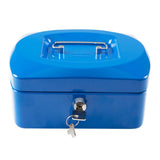 Idena Geldkassette Mini Metall blau 6 Fächer abschließbar