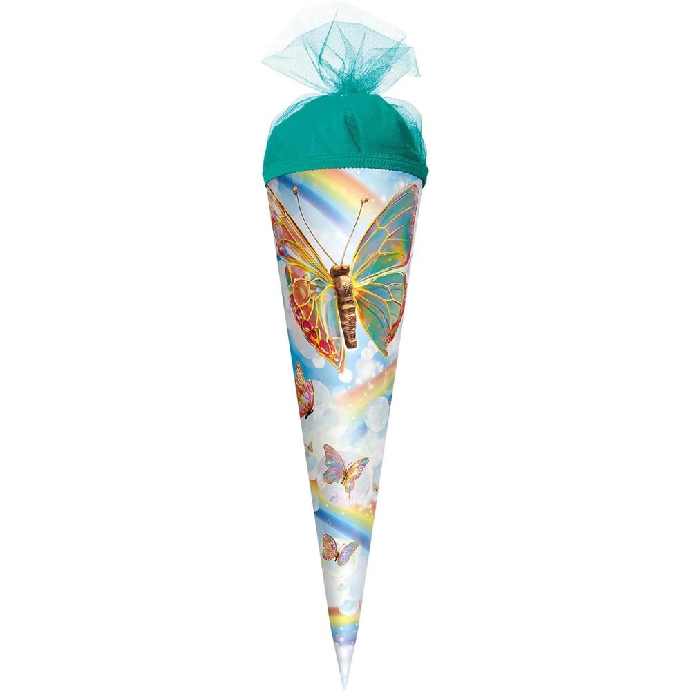 Roth Schultüte Rainbow Butterfly, 50cm, rund, Tüllverschluss