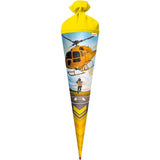 Roth Schultüte Helikopter, 70cm, rund, Rot(h)-Spitze, Filzverschluss