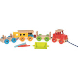 goki Güterzug GK-Rail Holzspielzeug Zug mit Waggons 55 cm ab 2 Jahren Kinder
