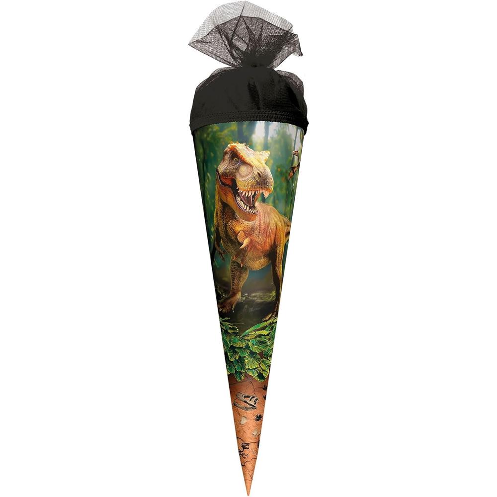 Roth Schultüte Dinosaurier T-Rex, 50cm, rund, Tüllverschluss