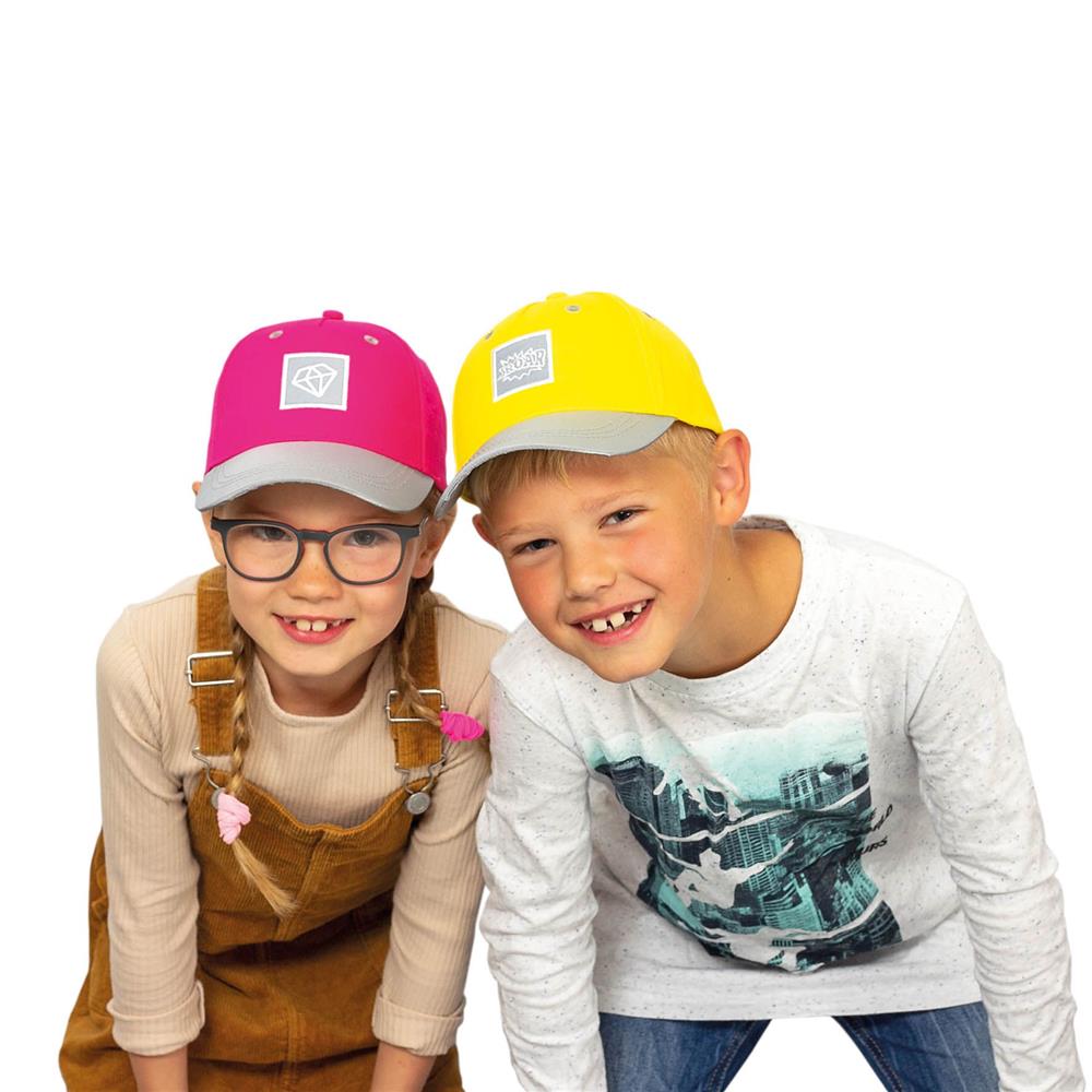Roth ReflActions Kinder-Basecap Diamant, Pink, 5-8 Jahre, 50-54cm, mit reflektierendem Schirm