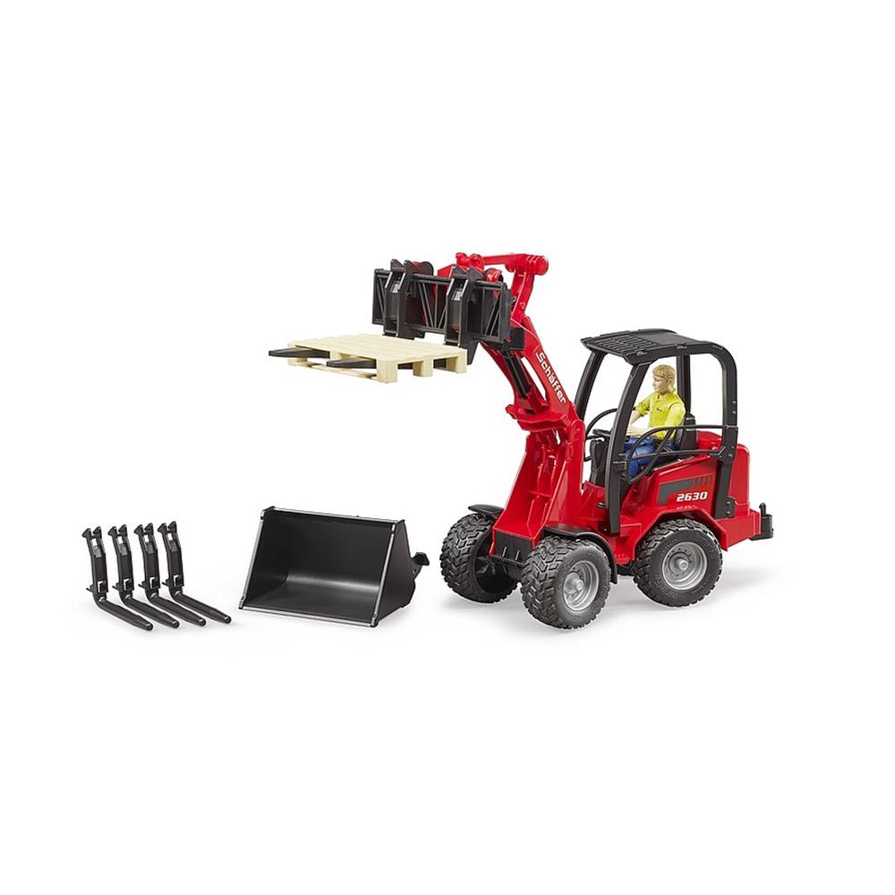 Bruder 02191 - Schäffer Hoflader 2630 mit Figur und Zubehör, 1:16