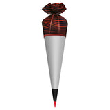 Roth Schultüte Stoffbezug mit Satinschleife, schwarz/rot, 70cm, rund - ohne Rohling