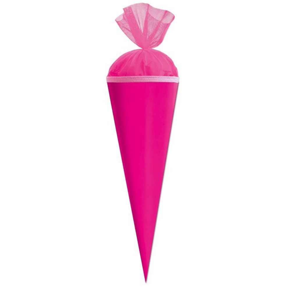 Roth Schultüte-Rohling/Basteltüte, pink, 50cm, rund, Tüllverschluss