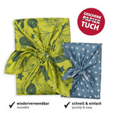 Roth Geschenktuch 3er Set X-Mas Furoshiki nachhaltig 2x 50 x 50 cm, 1x 80 x 80 cm