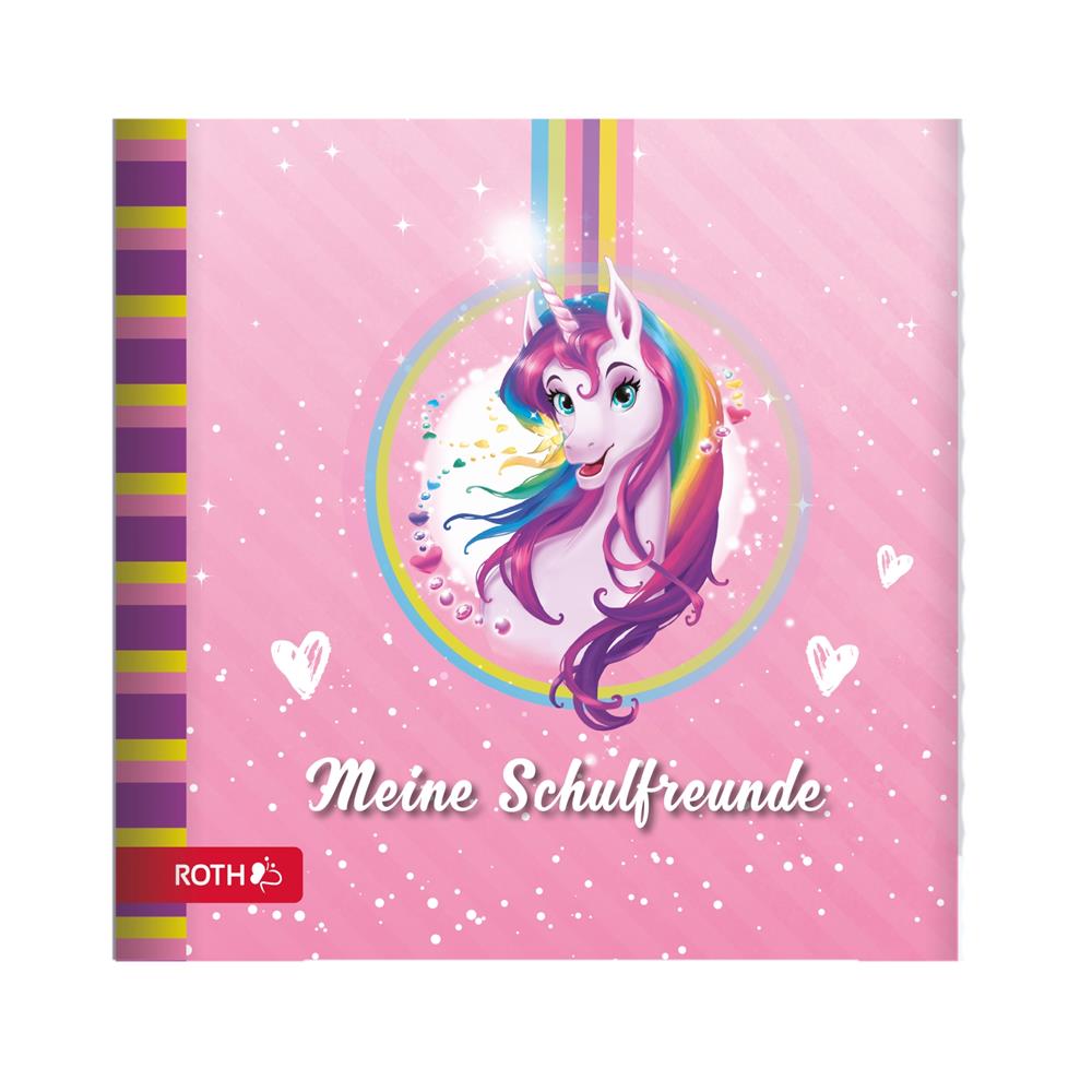 Roth Freundebuch Einhornportrait, 64 Seiten, Poesiealbum für Schulfreunde