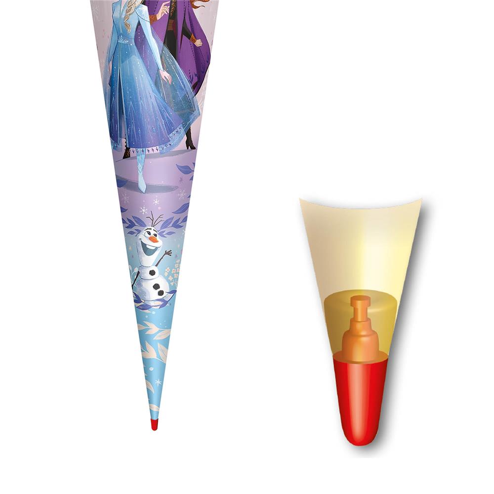 Roth Schultüte Disney Frozen, 70cm, rund, Rot(h)-Spitze, Filzverschluss