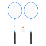 NILS Badminton Set 2 Schläger + Federball Stahl Racket Set Anfänger Farbe zufällig