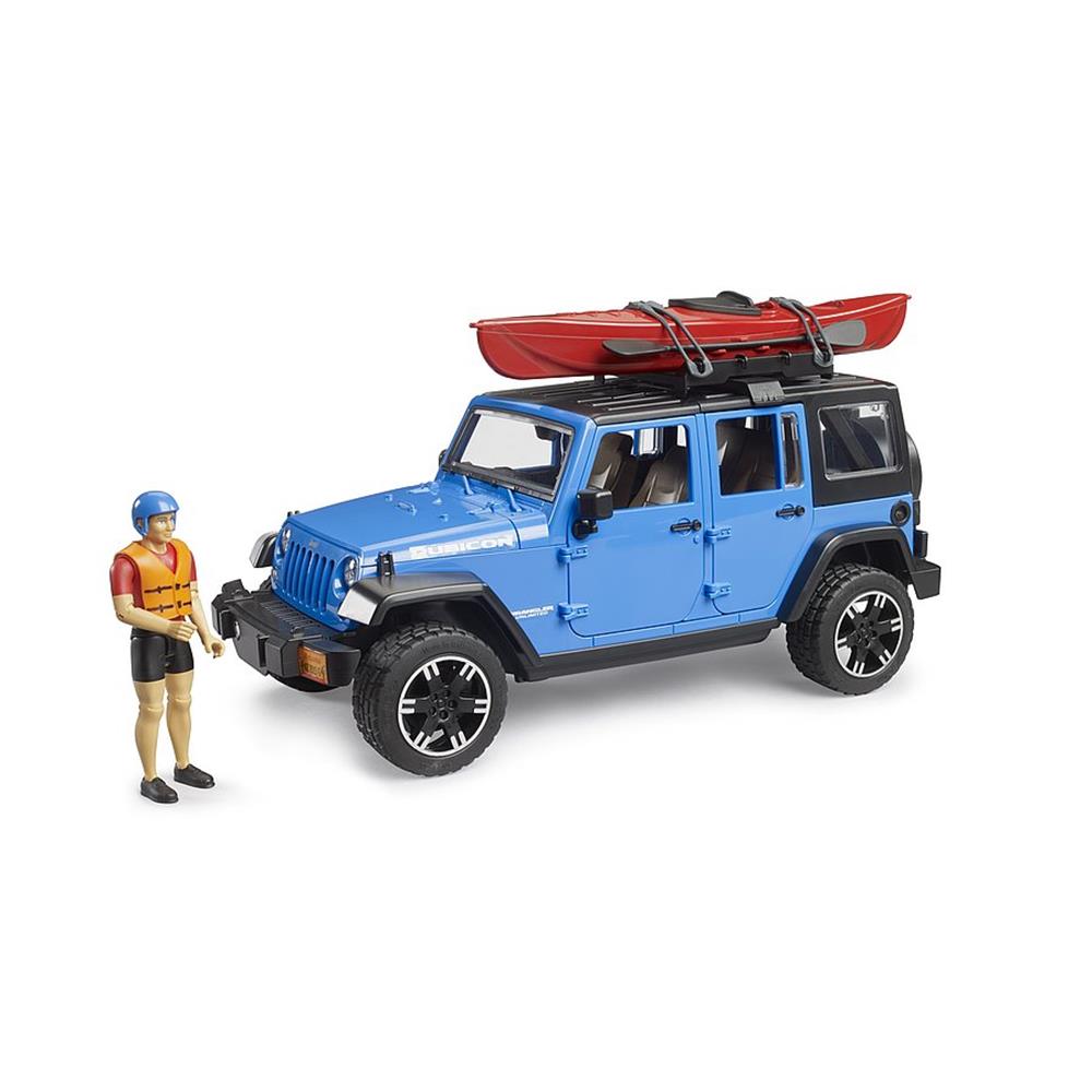 Bruder 02529 - Wrangler Rubicon Unlimited Kajak und Radfahrer