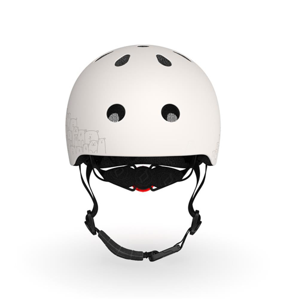 Scoot & Ride Reflektierender Kinderhelm Größe XXS-S (45-51 cm) ash - mit LED-Licht