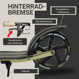 Best Sporting Cityroller 205 mm klappbar, Schwarz-Gold