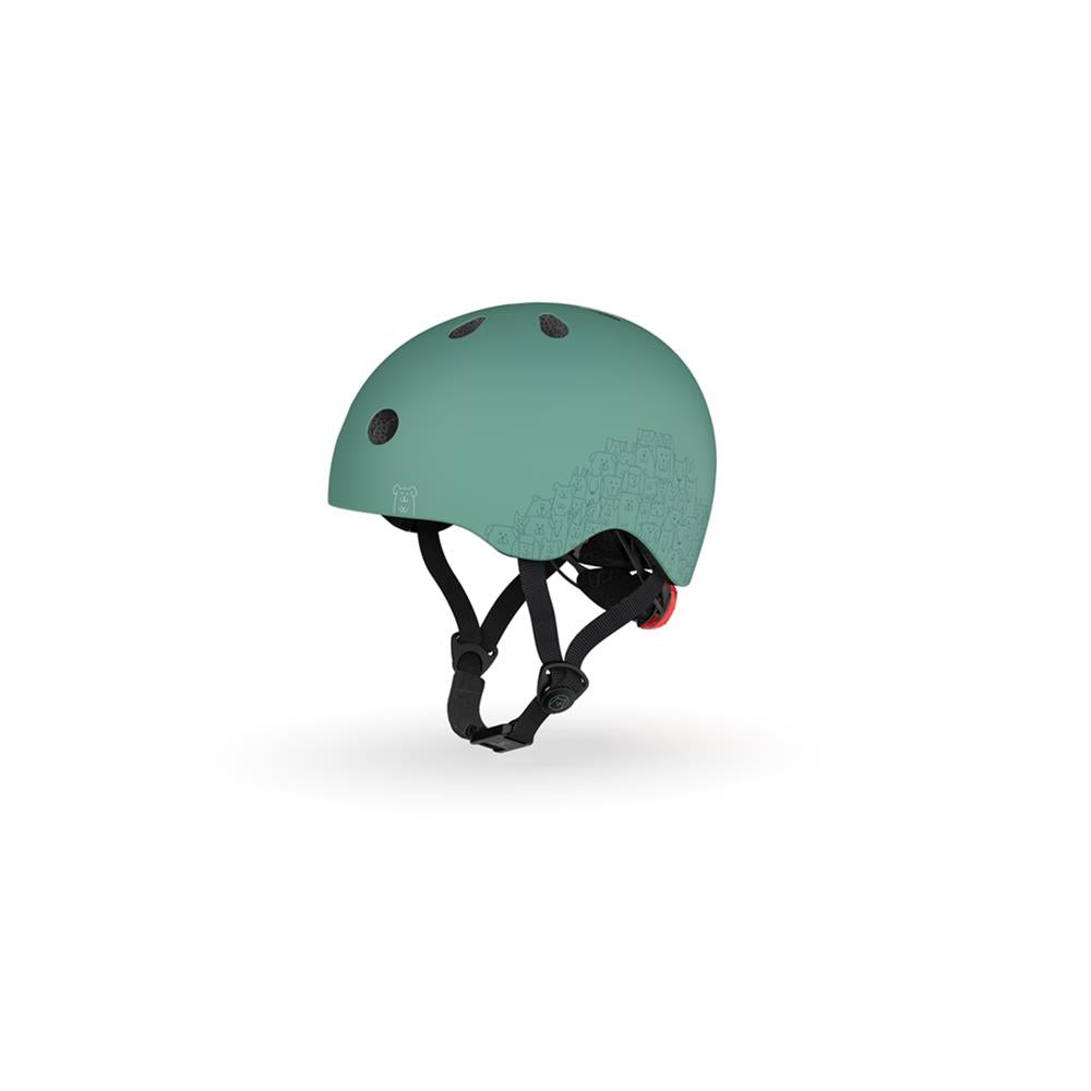 Scoot & Ride Kinderhelm Größe XXS-S (45-51 cm) reflective forest - Schutzhelm mit LED-Licht