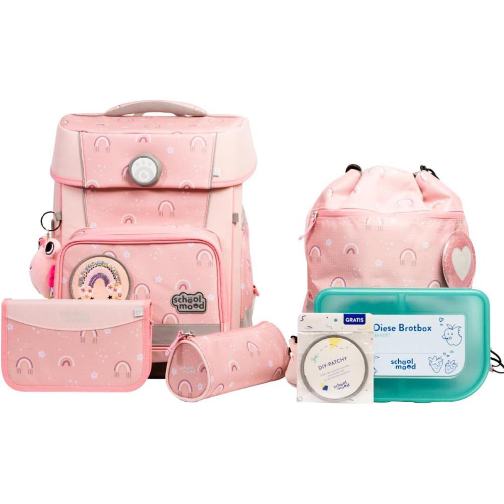 School-Mood Schulranzen Set Champion Pro Rainbow (Regenbogen) 7-teilig für Schulanfänger