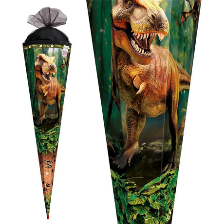 Roth Schultüte Dinosaurier T-Rex, 85cm, eckig, Rot(h)-Spitze, Tüllverschluss, mit Sound