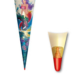 Roth Schultüte Magische Meerjungfrau, 70cm, rund, Rot(h)-Spitze, Filzverschluss, Folieneffekt