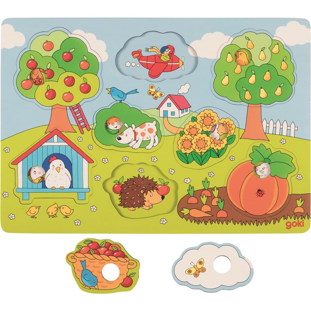goki Geschenkset – 5-teiliges Spielset aus Holz & Metall, für Kinder ab 18 Monaten