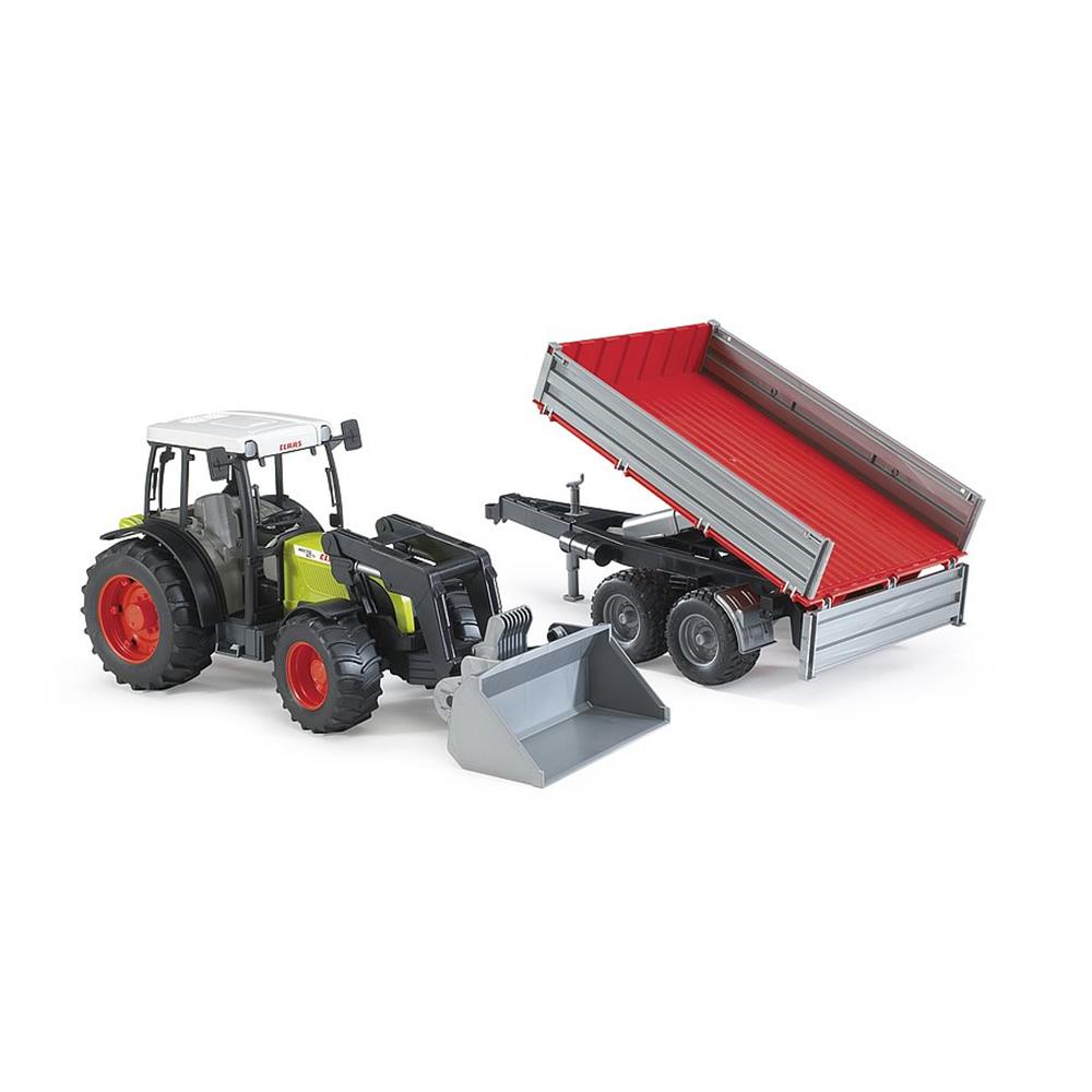 Bruder 02112 - Claas Nectis 267 F mit Frontlader und Bordwandanhänger